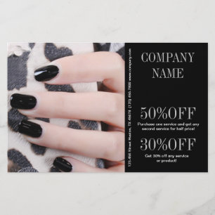 girly chic elegant manicure nails nail salon flyer