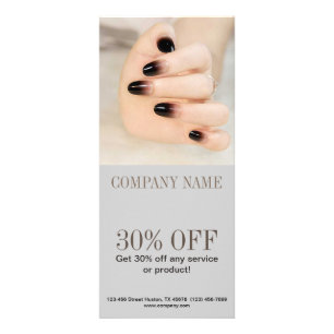 girly chic elegant manicure nails nail salon rack card