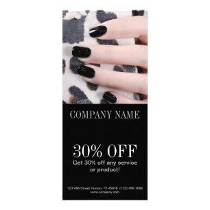 girly chic elegant manicure nails nail salon rack card