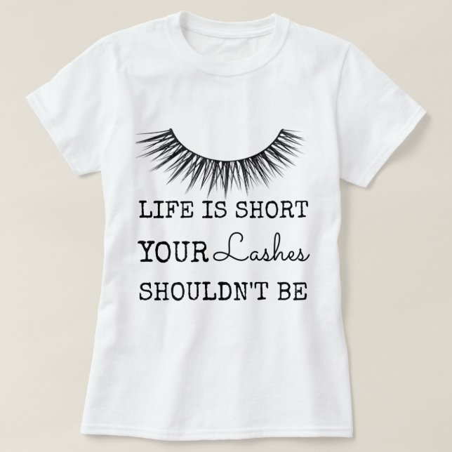 Girly Chic Eyelashes Design T-Shirt (Design Front)