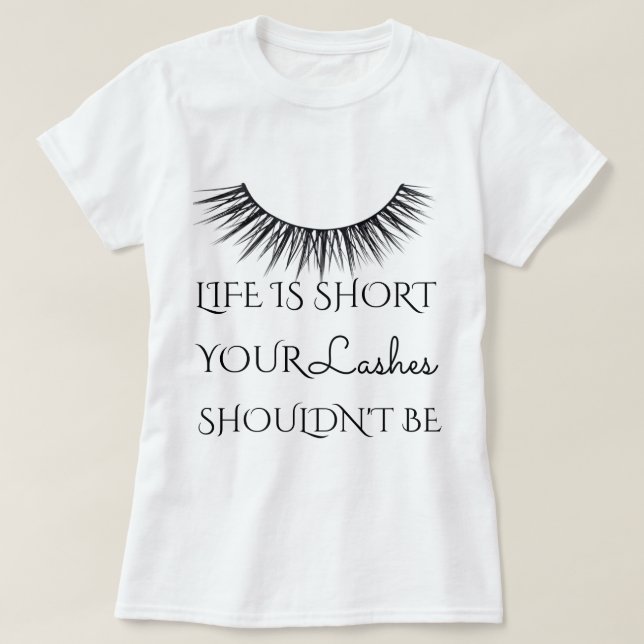 Girly Chic Eyelashes Design T-Shirt (Design Front)