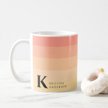 Girly Chic Gentle Peach Ombre Classic Monogram