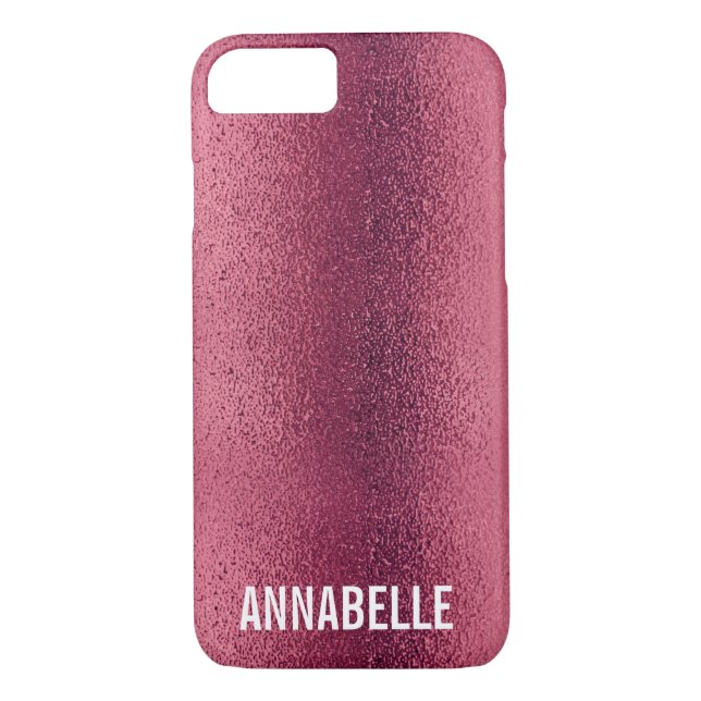 Girly chic glitter shine pink add your name Case-Mate iPhone case (Back)