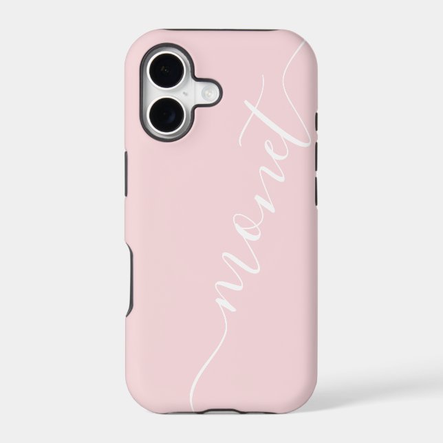 Girly Chic Handwritten Script Name Pink Custom (Back)