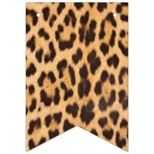 girly chic leopard print wild safari party bunting flags