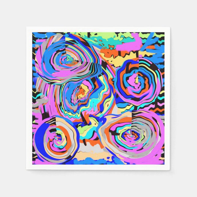 Girly Chic Modern Colourful Cocktail Paper Napkins (Front)