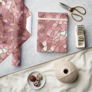 Girly Chic Pink Rose Gold Abstract  Wrapping Paper
