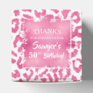 Girly Chic Pink White Leopard Favor Box