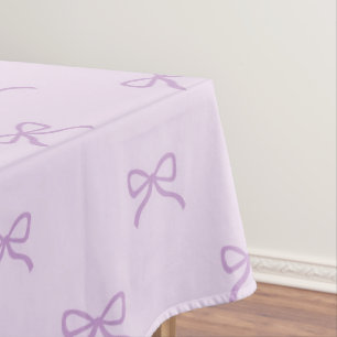 Girly Chic Purple Bow Pattern Spring & Summer Tablecloth
