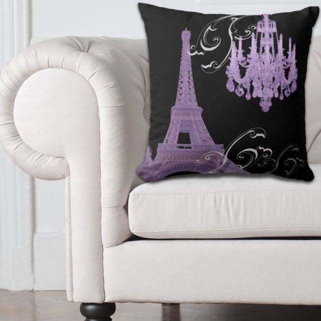 girly chic retro fashion paris eiffel tower throw pillow (girly chic retro fashion paris eiffel tower throw pillow)