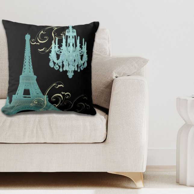 girly chic retro fashion paris eiffel tower throw pillow (girly chic retro fashion paris eiffel tower throw pillow)