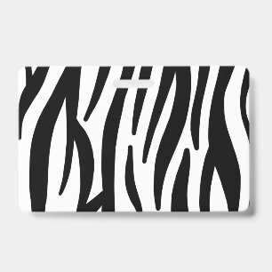 girly chic stylish black white zebra print badge