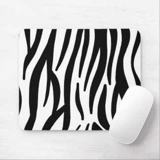 girly chic stylish black white zebra print mouse pad