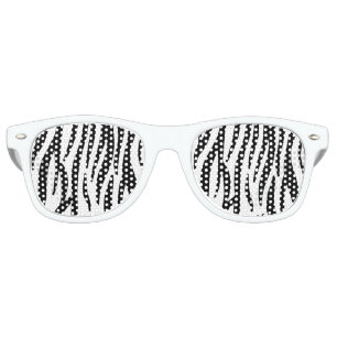 girly chic stylish black white zebra print retro sunglasses