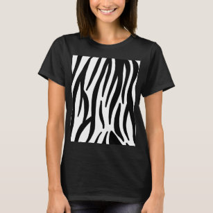 girly chic stylish black white zebra print T-Shirt