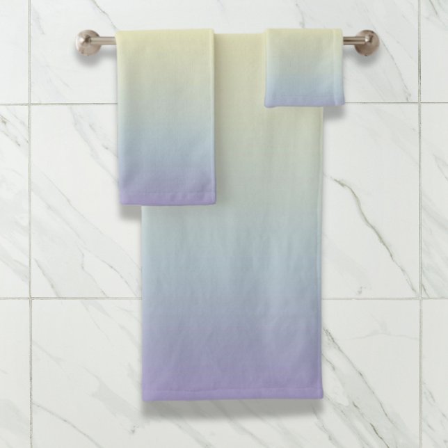 girly chic unicorn pink purple  pastel rainbow bath towel set (girly chic unicorn pink purple pastel rainbow bath towel set)