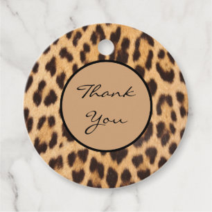 girly chic wild safari animal leopard print favour tags