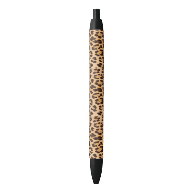 girly chic wild safari fashion leopard print black ink pen (Front Vertical)