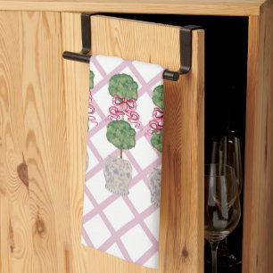 Girly Chinoiserie Ginger Jar Jars Topiary Basket Kitchen Towel