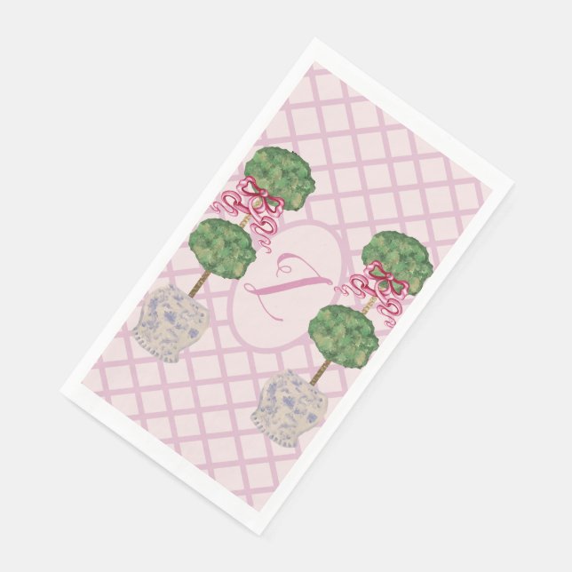 Girly Chinoiserie Ginger Jar Jars Topiary Napkin (Corner)