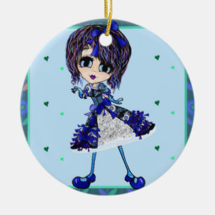 Girly Christmas Ceramic Ornament