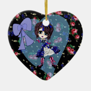 Girly Christmas Ceramic Ornament