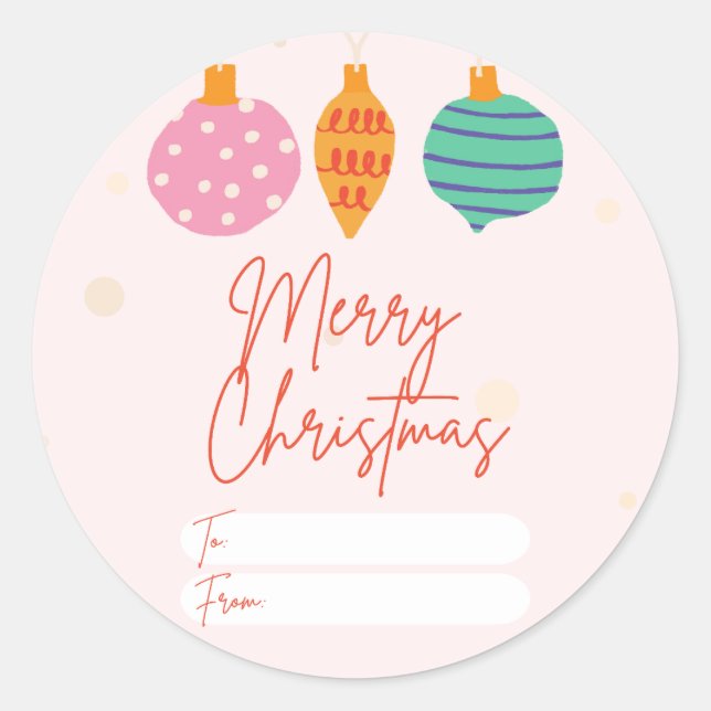 Girly Christmas Gift Sticker (Front)