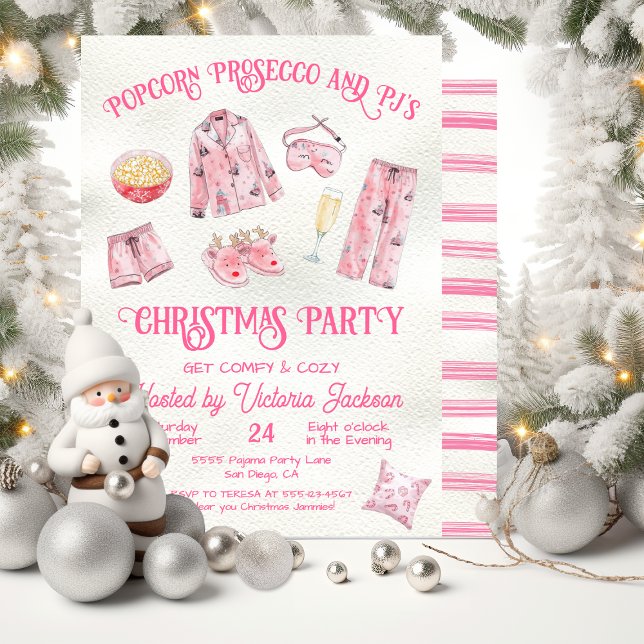 Girly Christmas Pajama Party Invitation (Creator Uploaded)