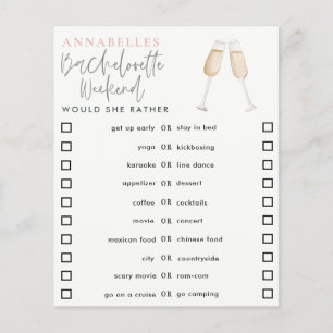 girly cocktail bachelorette would she rather game