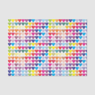 Girly Colourful Rainbow Hearts Tissue Paper