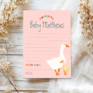 Girly Coquette Baby Shower Time Capsule Cards