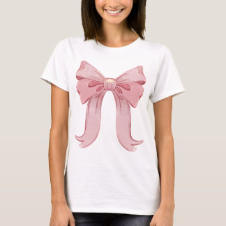 Girly Coquette Bow T-Shirt – Pastel Pink Esthetic