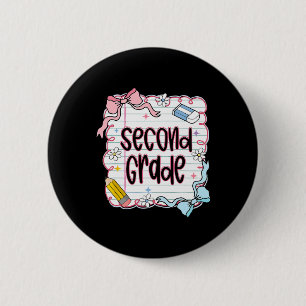 Girly Coquette Second Grade Back To School 2nd Gra 2 Inch Round Button
