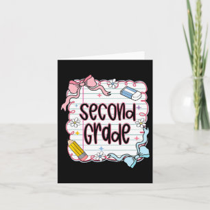 Girly Coquette Second Grade Back To School 2nd Gra Card