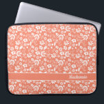 Girly Coral Peach Tropical Flowers Monogram Laptop Sleeve<br><div class="desc">Girly Coral Peach Tropical Flowers Monogram Laptop Sleeve. Easy to customize with text,  fonts,  and colours. Created by Zazzle pro designer BK Thompson exclusively for Cedar and String; please contact us if you need assistance with the design.</div>
