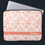 Girly Coral Peach Tropical Flowers Monogram Laptop Sleeve<br><div class="desc">Girly Coral Peach Tropical Flowers Monogram Laptop Sleeve. Easy to customize with text,  fonts,  and colours. Created by Zazzle pro designer BK Thompson exclusively for Cedar and String; please contact us if you need assistance with the design.</div>
