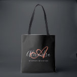 Girly Coral Pink Elegant Script Name Monogram Tote Bag<br><div class="desc">Personalize your beautiful monogrammed trendy black Grocery Tote Bag! The text below may be personalized to your preferred sentence or even your full name; you can also delete it if you prefer. If you need help, please let us know at belytaliarecipes@gmail.com, and we will be glad to assist you. ©...</div>