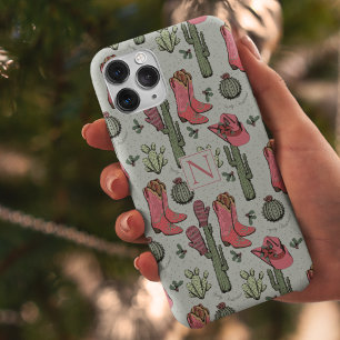 Girly Country Cowgirl Christmas Monogram iPhone 11 Pro Max Case