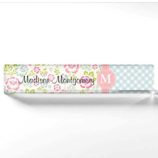 Girly Country Floral Personalized Nameplate (Front)