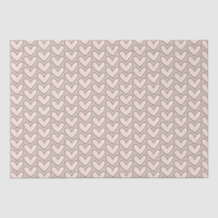 Girly Cream Pink Hearts Love Tissue Paper