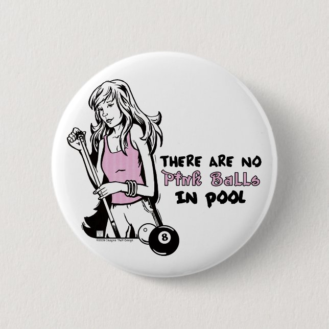 Girly Cue 2 Inch Round Button (Front)