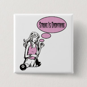 Girly Cue 2 Inch Square Button