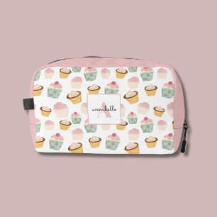 Girly Cupcake monogram cosmetic Dopp Kit