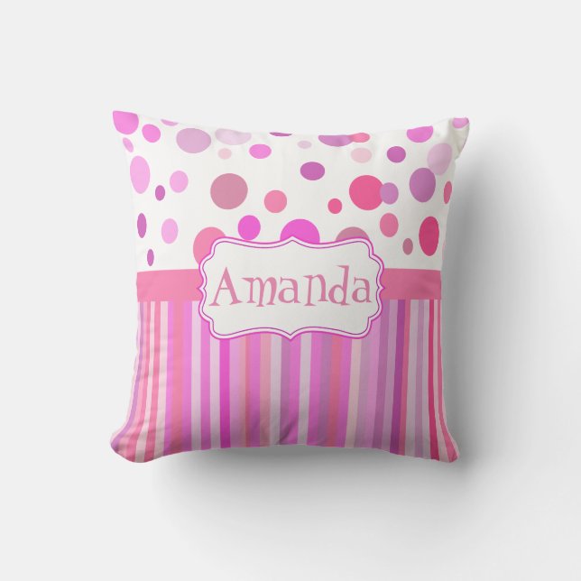 Girly custom cushion, girl's room throw pillow (Front)