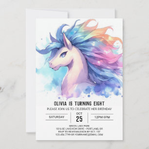 Girly Custom Horse Birthday Invitation