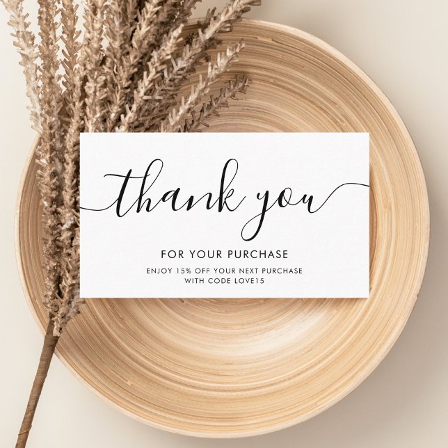 Girly Customer Thank You QR Code White Business Card (Creator Uploaded)