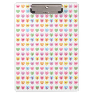 Girly cute fun custom conversation hearts pattern clipboard