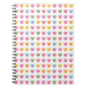Girly cute fun custom conversation hearts pattern notebook