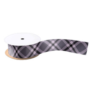 girly cute gingham print black and pink plaid satin ribbon