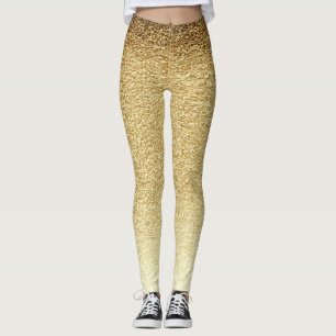 Girly Cute Gold Glittery Leggings